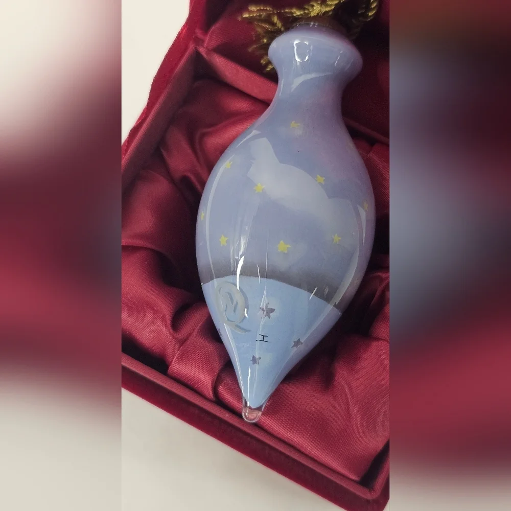​Ne’Qwa Art Trumpeting Angel Ornament Sarah Summers Reverse Painted Glass Boxed